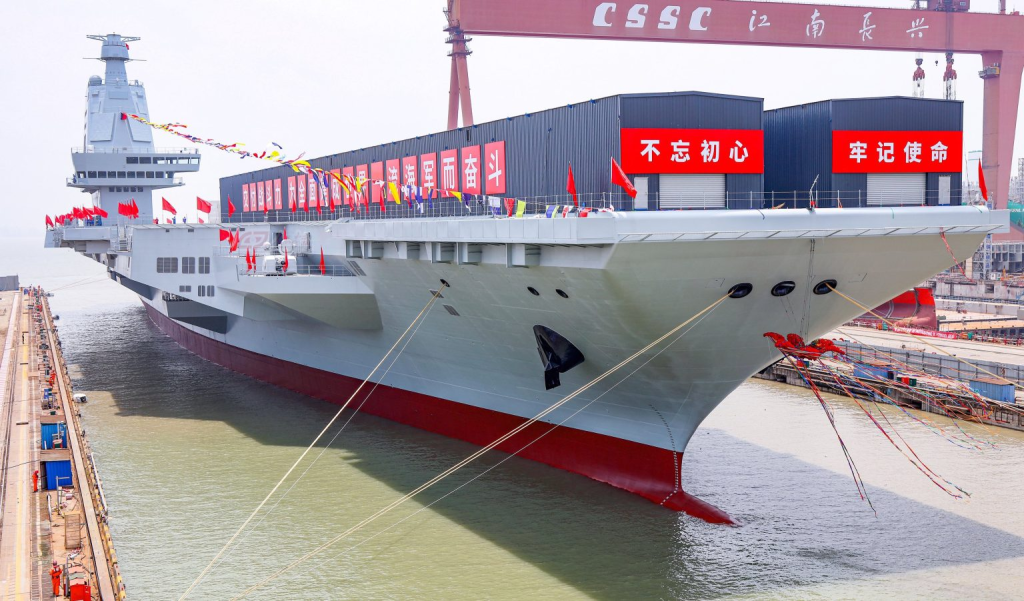 China Unveils Advanced Aircraft Carrier With Next-Gen Launch Tracks